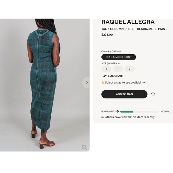 Raquel Allegra Column Tank Dress in Green Moss - Picture 4 of 12